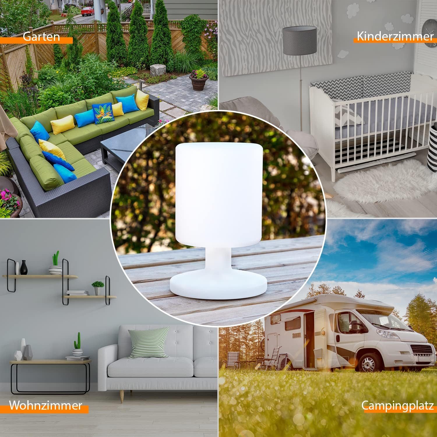 smartwares Campingtisch Smartwares 5000.472 LED-Tischleuchte – Drahtlos – Akku – 5 W – Kunstst, Inkl. LED, 5000.472