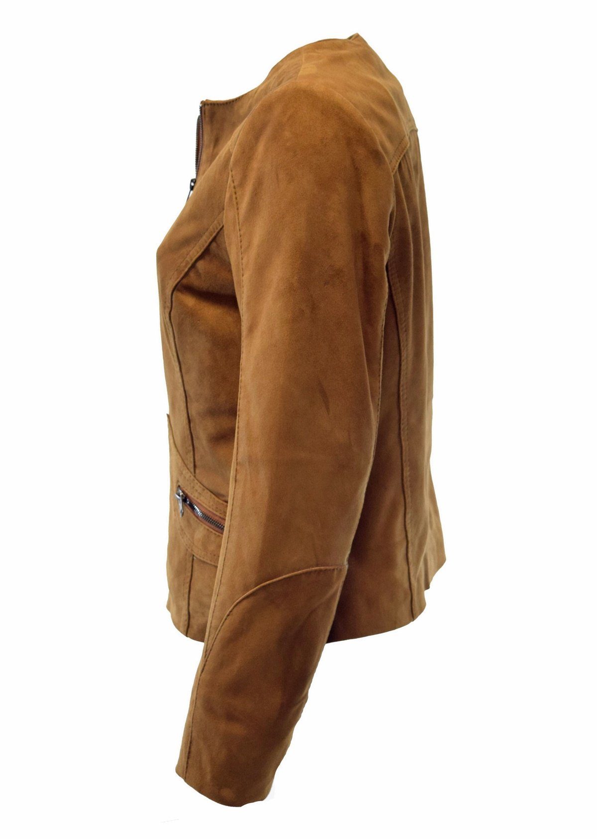 Zimmert Leather Lederjacke Bea (1-St) kragenlos, weiches Lammnappa, leichte günstig online kaufen