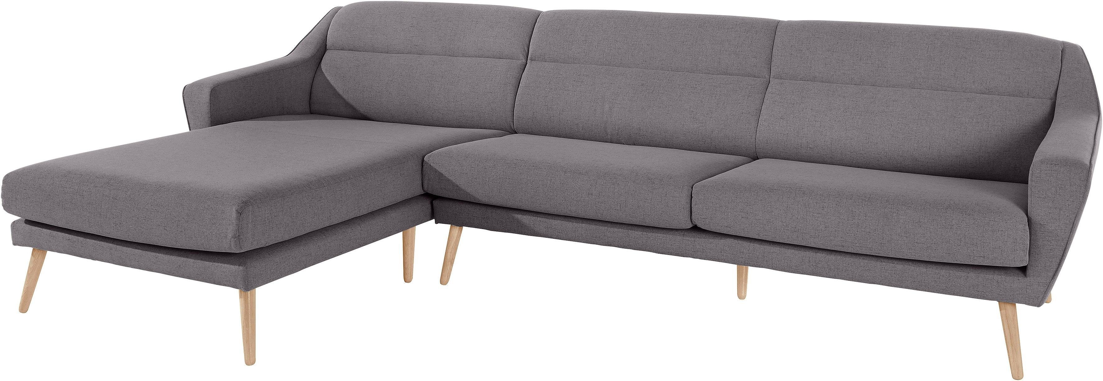 andas Ecksofa "Bille L-Form" mit Naht im Rückenkissen und Beinen aus Eichen günstig online kaufen