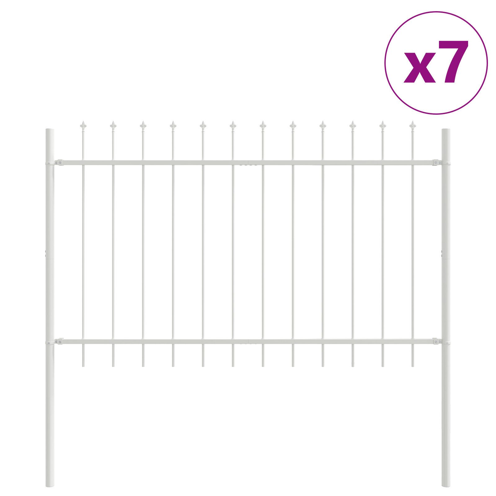 vidaXL Gartenzaun Gartenzaun mit Speer-Spitze Weiß günstig online kaufen