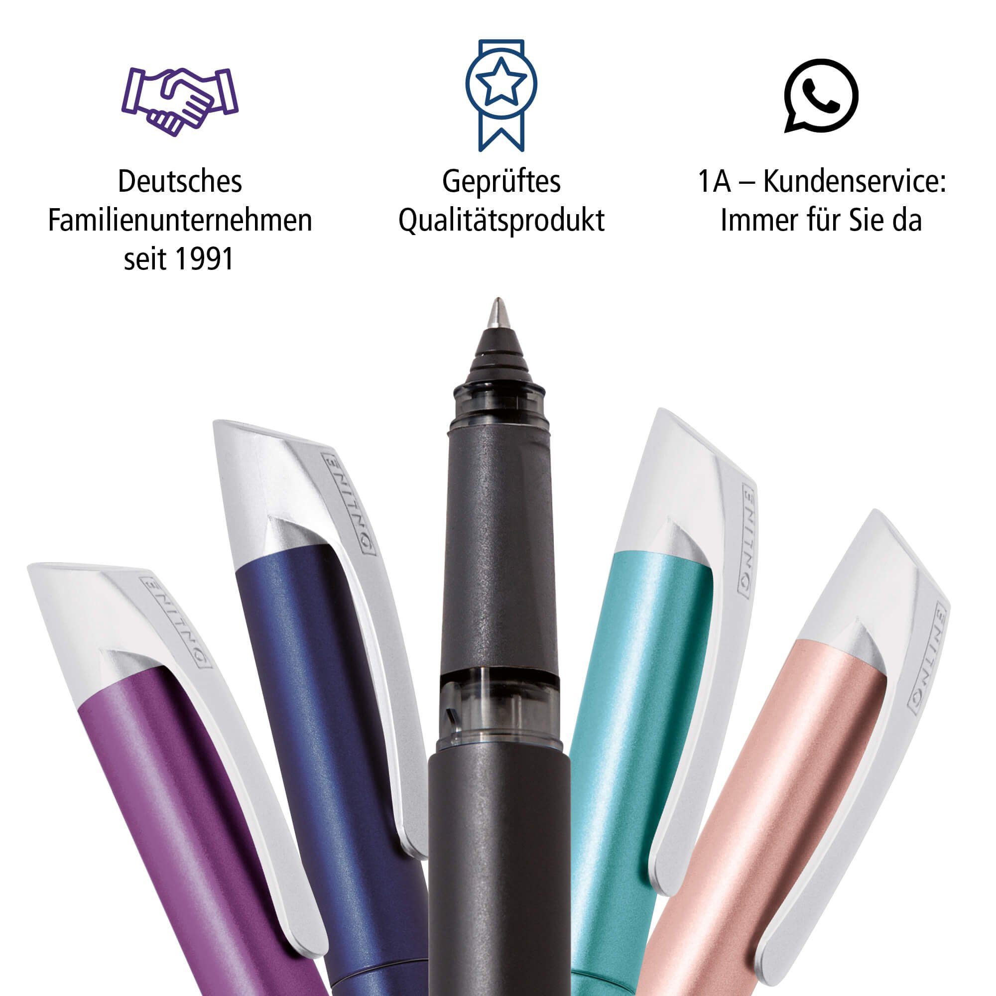 Online Pen Tintenroller Campus Tintenpatronen-Rollerball, für Black Schule, die hergestellt Deutschland ideal ergonomisch, in