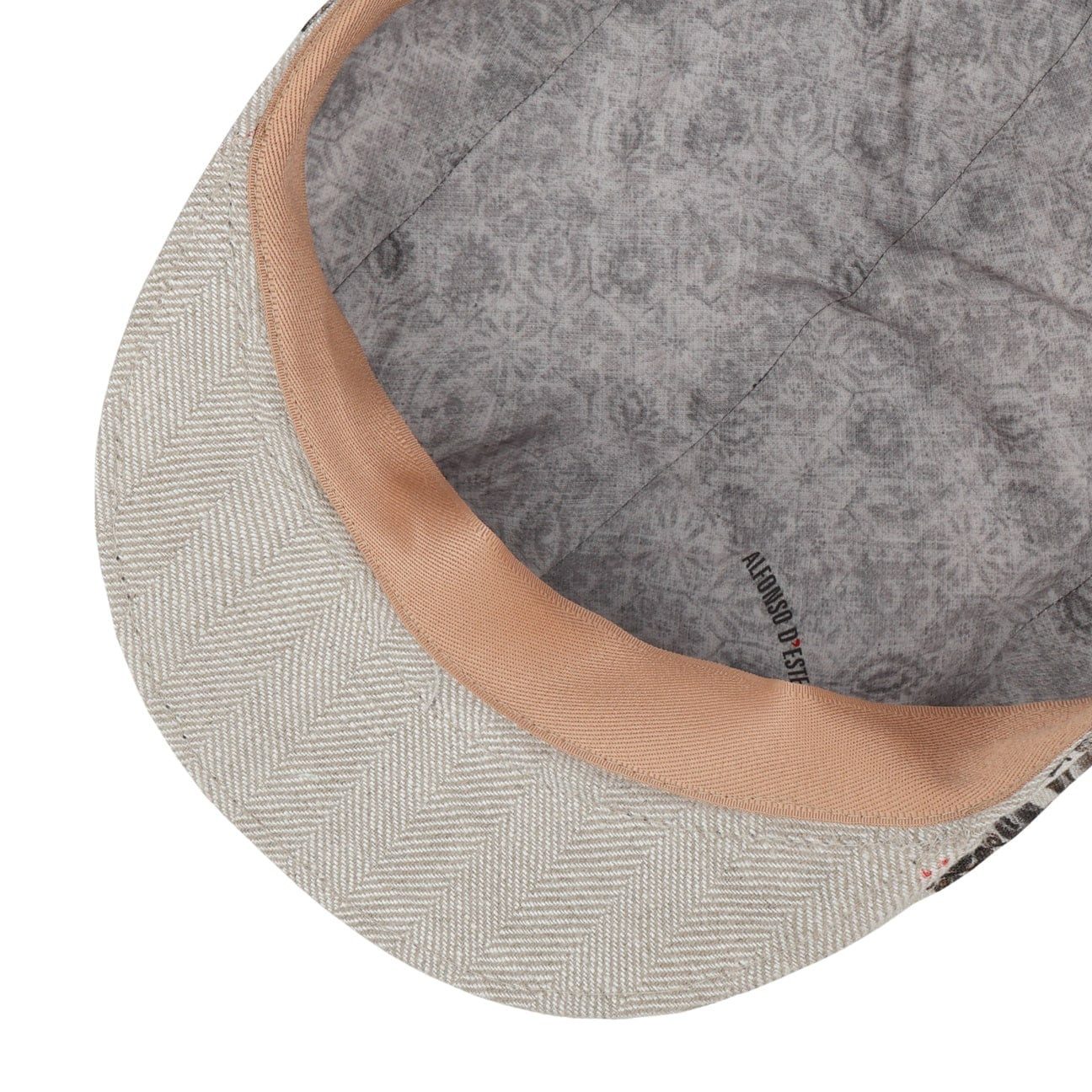Alfonso D´Este Flat Cap (1-St) Schirmmütze mit Schirm, Made in Italy