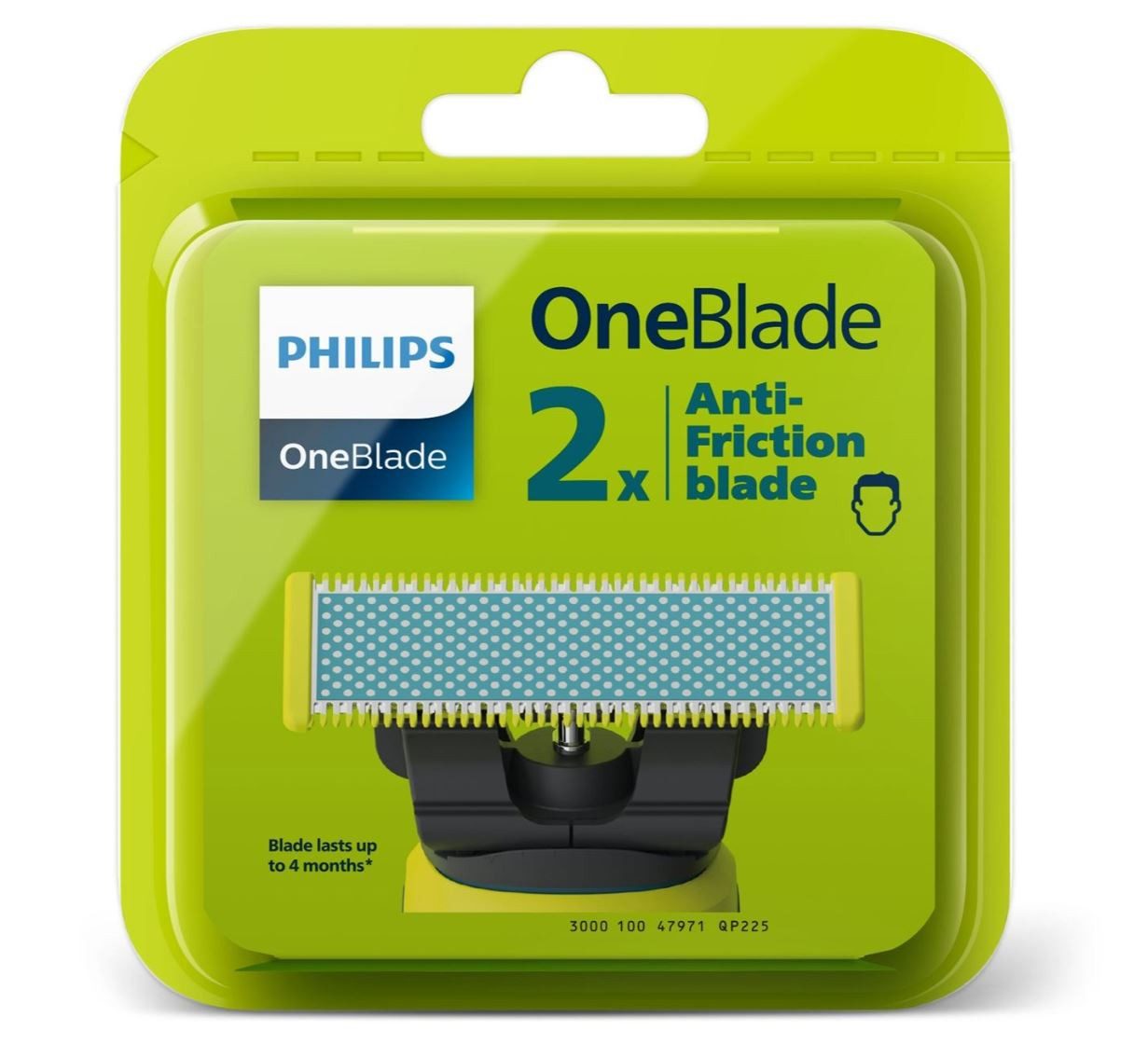 Ersatzscherteil OneBlade QP225/50 Ersatzklinge 2er Pack – Anti-Reibung