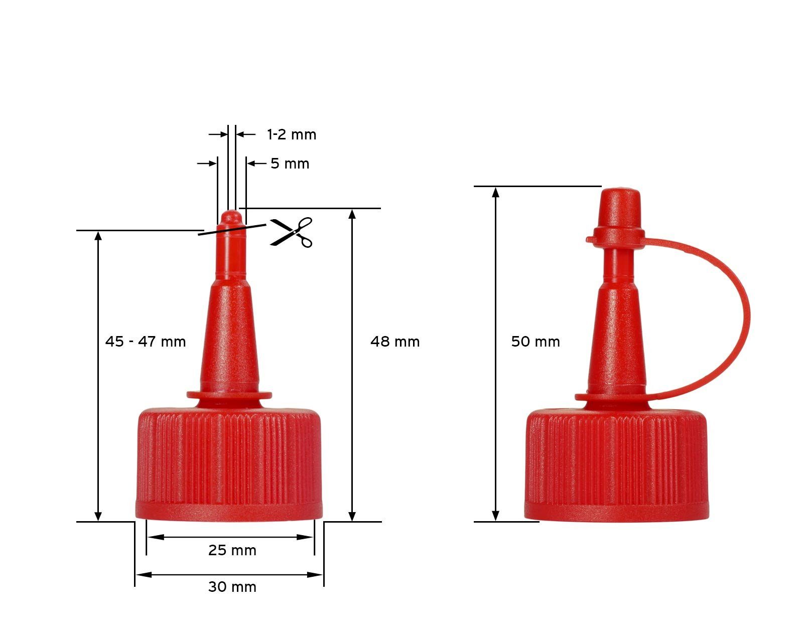 Plastikflaschen OCTOPUS St) ml Kanister (5 (leer Volumen Spritzverschlüssen 50 mit roten und 5