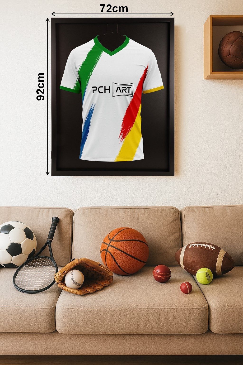 PCH[art] Bilderrahmen Trikotrahmen mit Drehtür, In 27 Länder und Vereinsfarben, 70x90 cm, für 1 Bilder, Exklusives Design, Vielfältige Farbwahl, Komfortable Handhabung