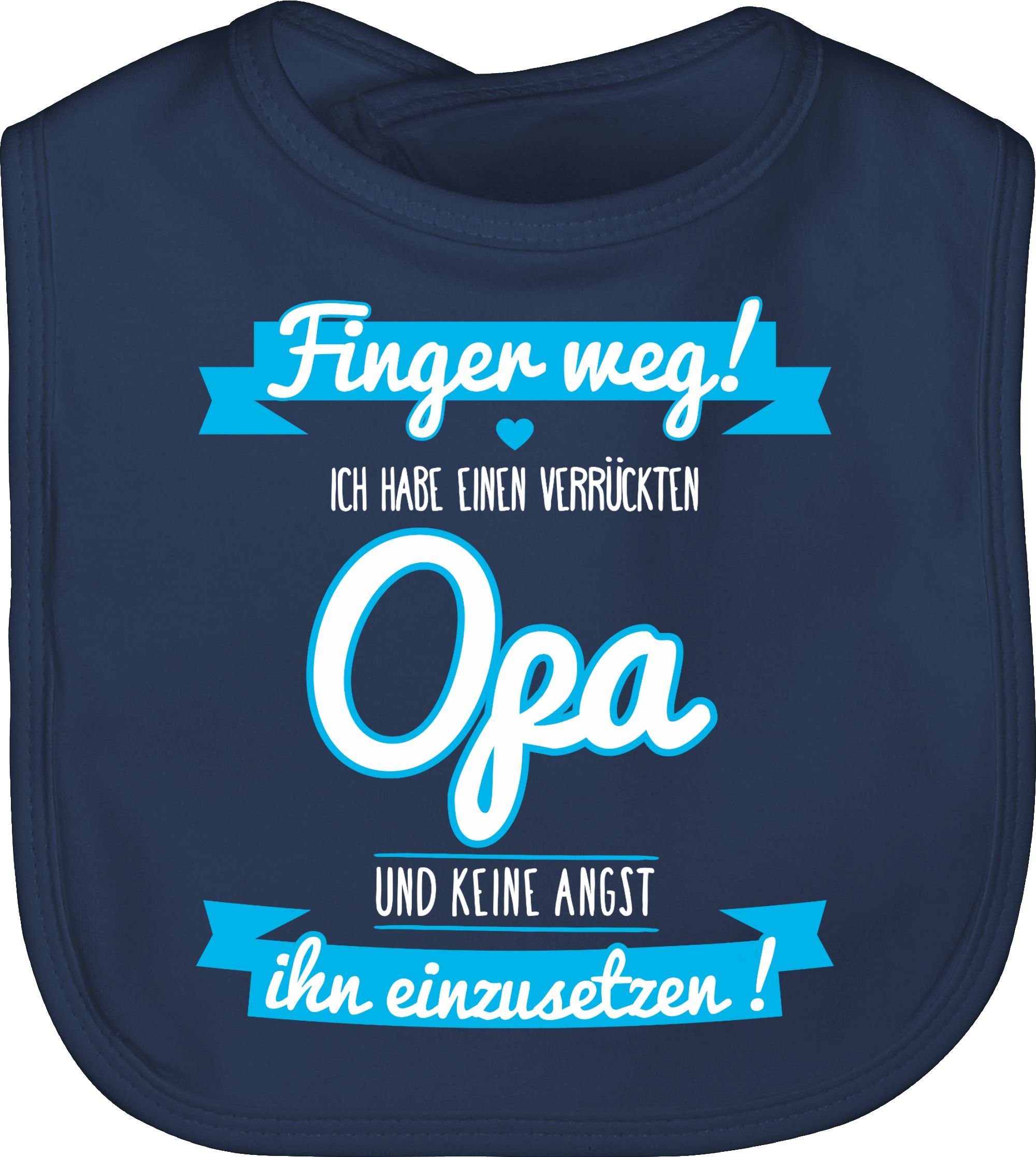 Shirtracer Lätzchen Ich habe einen verrückten Opa blau, Sprüche Baby