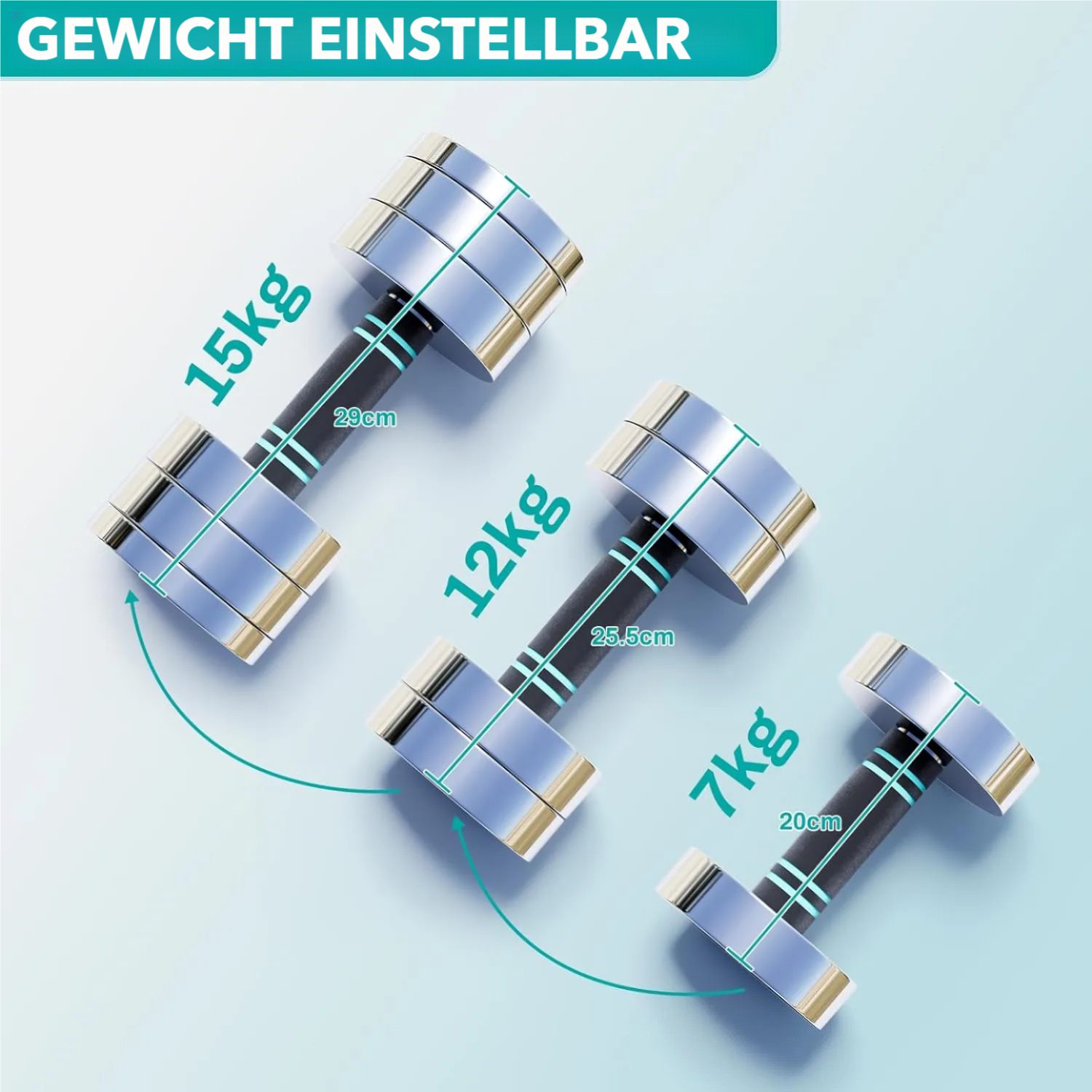 TLGREEN Hantel-Set Stahl Kurzhanteln, (Hantel 2er Set Ultrakompakte Einstellbare Hanteln, mit Schaumstoff-Griff - Fitness Hanteln für Zuhause) – Bild 2 von 5