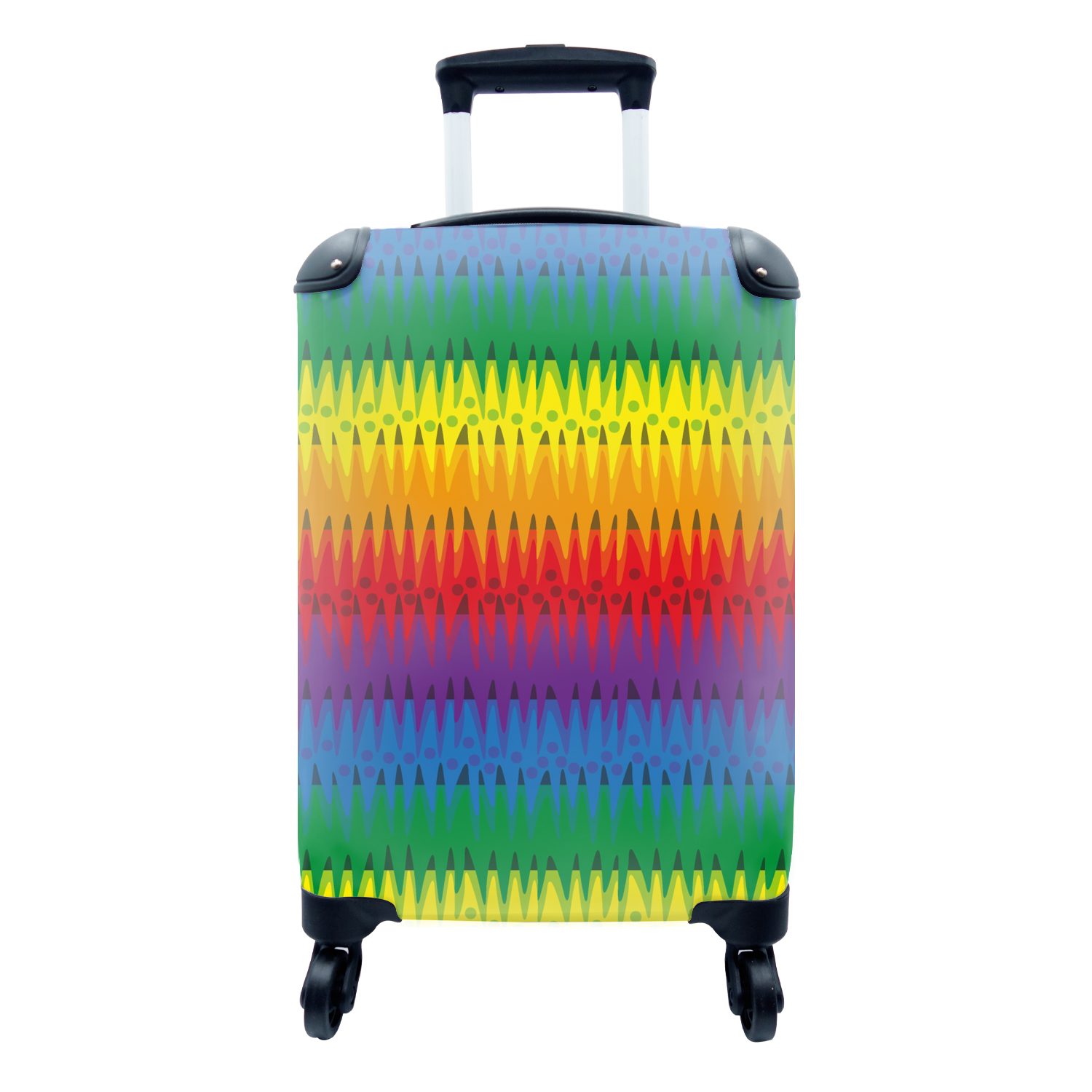 MuchoWow Handgepäckkoffer Muster - Regenbogen - Abstrakt, 4 Rollen, Reisetasche mit rollen, Handgepäck für Ferien, Trolley, Reisekoffer