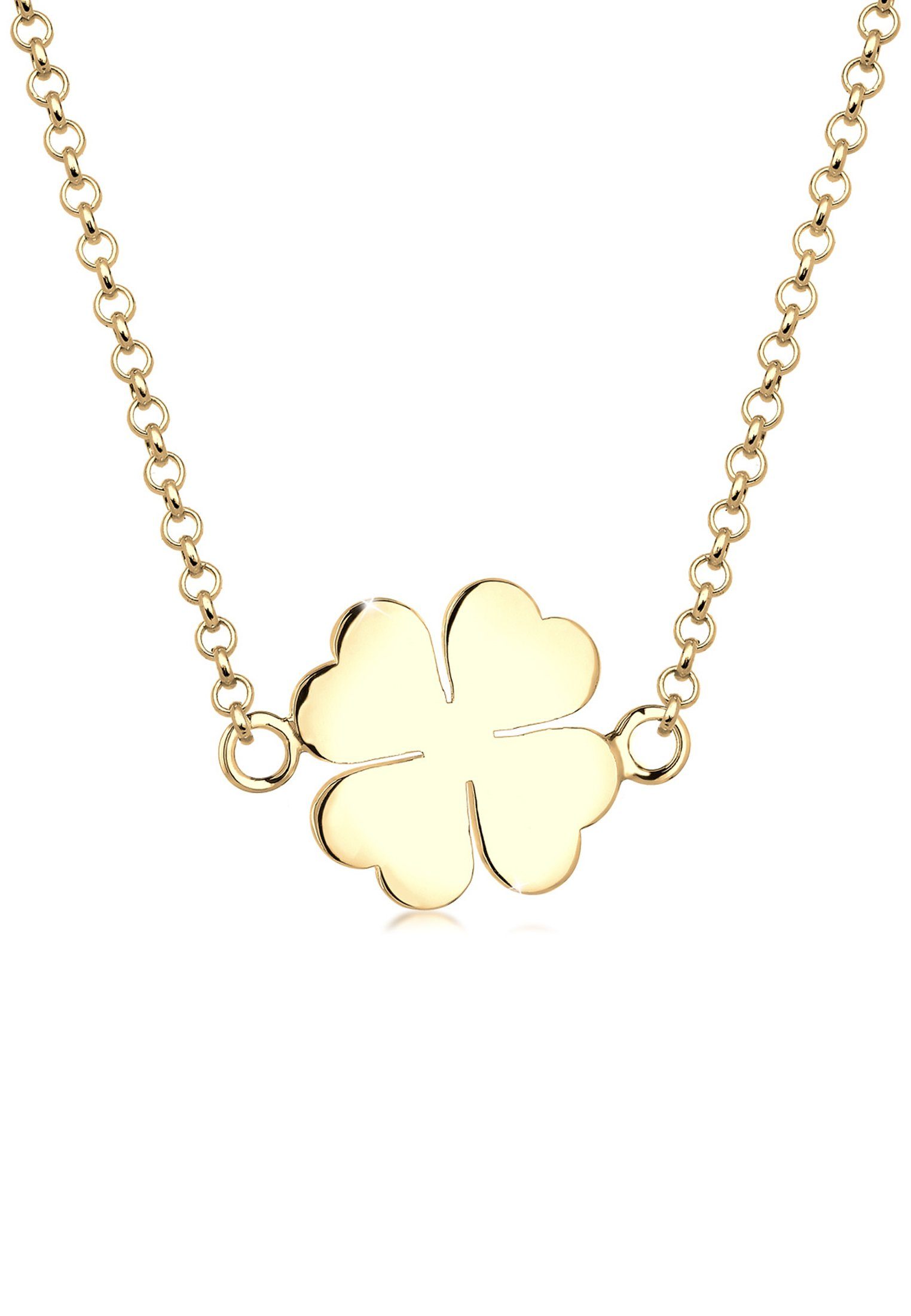 Elli Kette mit Anhänger Anhänger Kleeblatt Glück 925 Silber, Kleeblatt