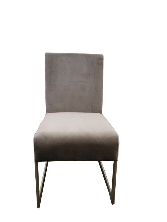 Leonique Esszimmerstuhl Coral (Set, 2 St), 2er Set Polsterstühle, Edelstahl, graues Kunstleder, 45x58x89, SH 46