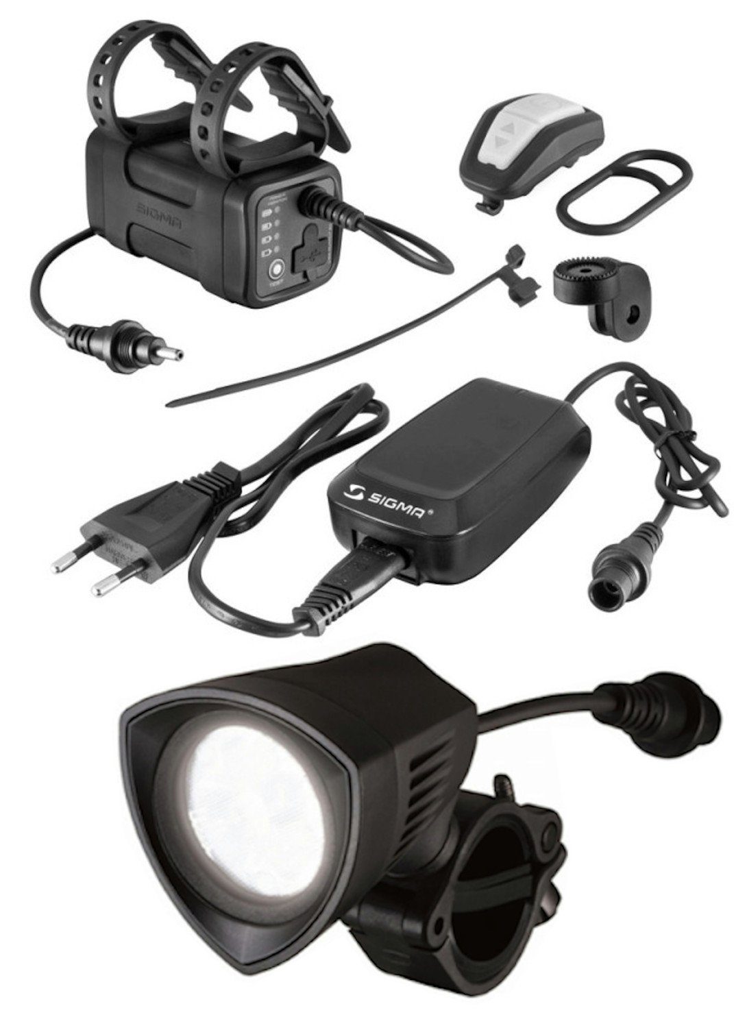 SIGMA Fahrradbeleuchtung 17001 Buster 2000 Helm Powerleuchte Lampe Outdoorlampe