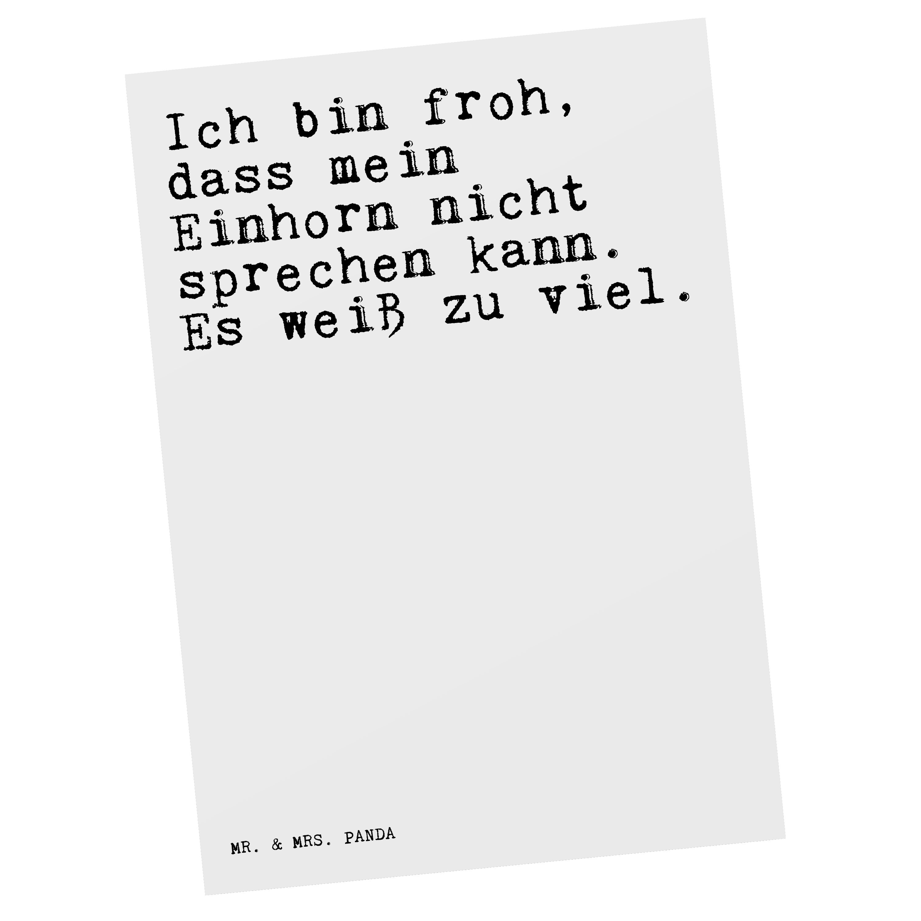 Mr. & Mrs. Panda Postkarte »Ich bin froh, dass... Weiß Geschenk