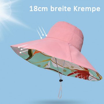BOTERS Fischerhut Damen-Sommer-Sonnenhut mit breiter Krempe, doppelseitiger Fischerhut