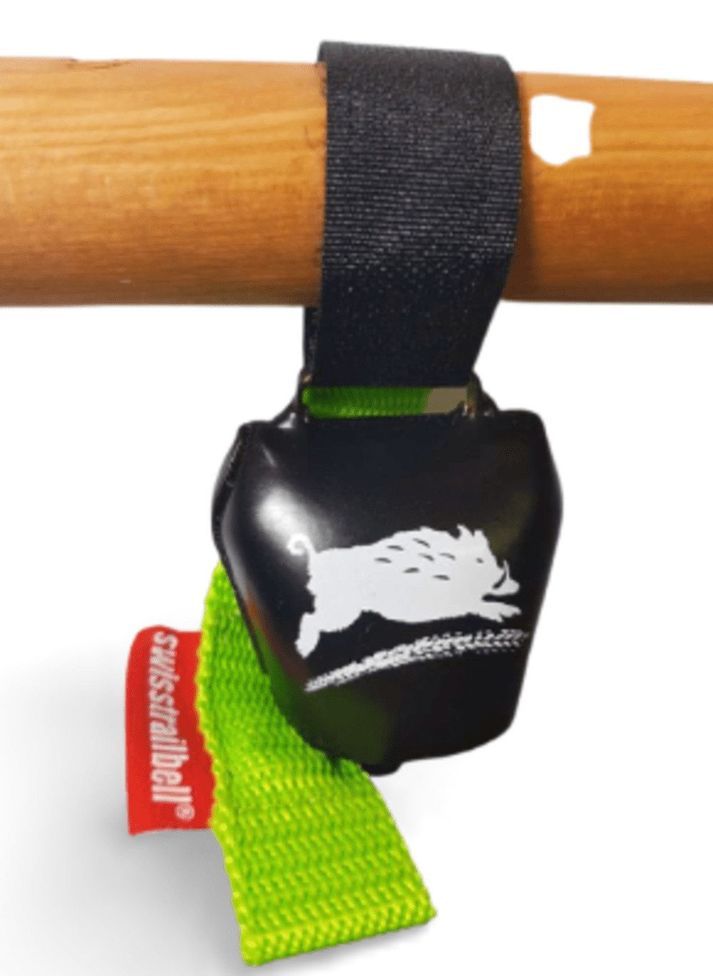 swisstrailbell Fahrradklingel Braveheart Edition Deep Black: "Be Wild", grünes Band