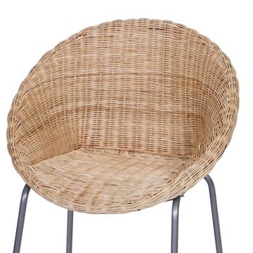 Casa Moro Rattanstuhl Runder Rattan Sessel Cintra Natur