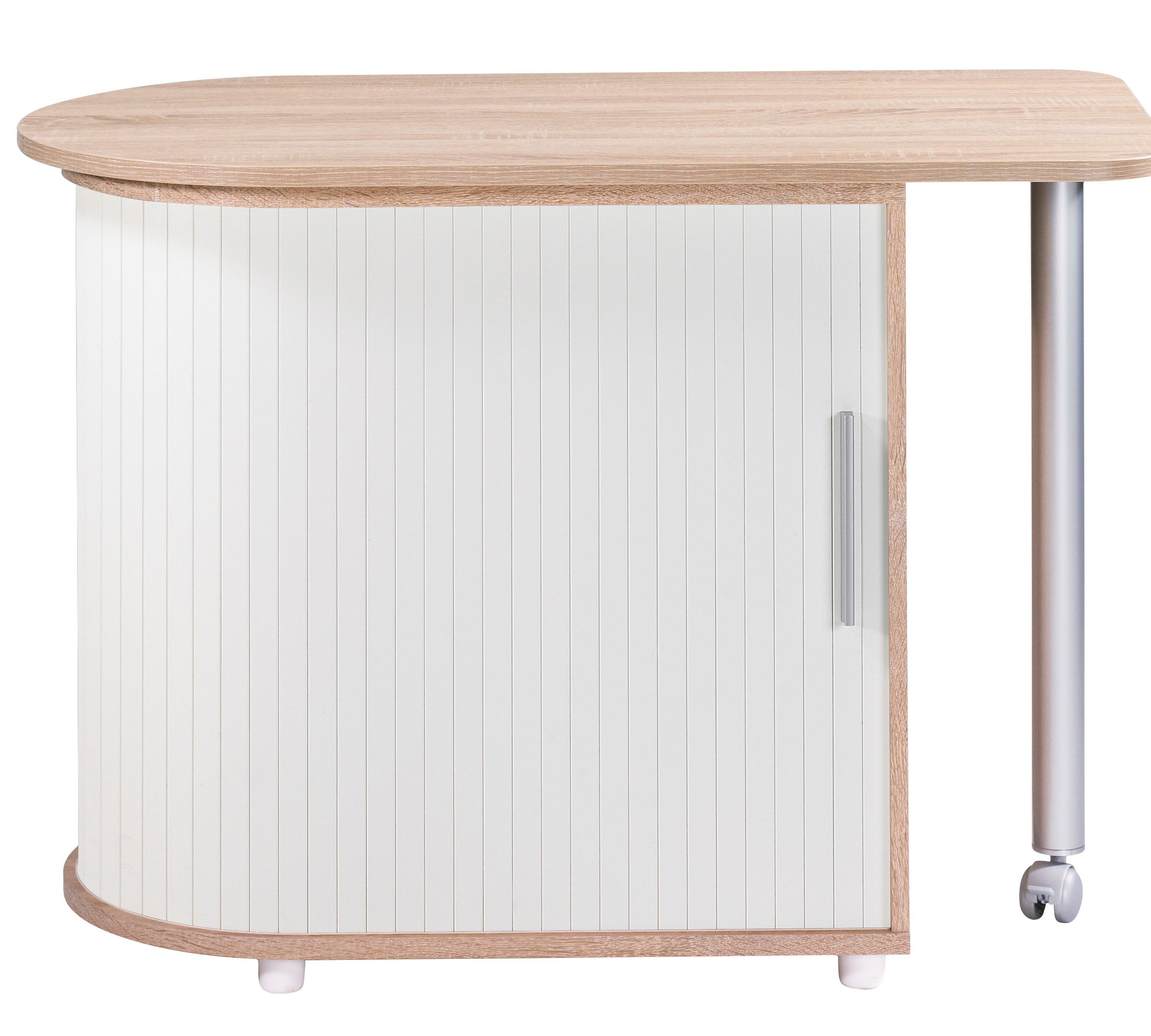 SIMMOB Computertisch, Modularer Schreibtisch Computertisch Eiche-Weiß 75x131x55 cm