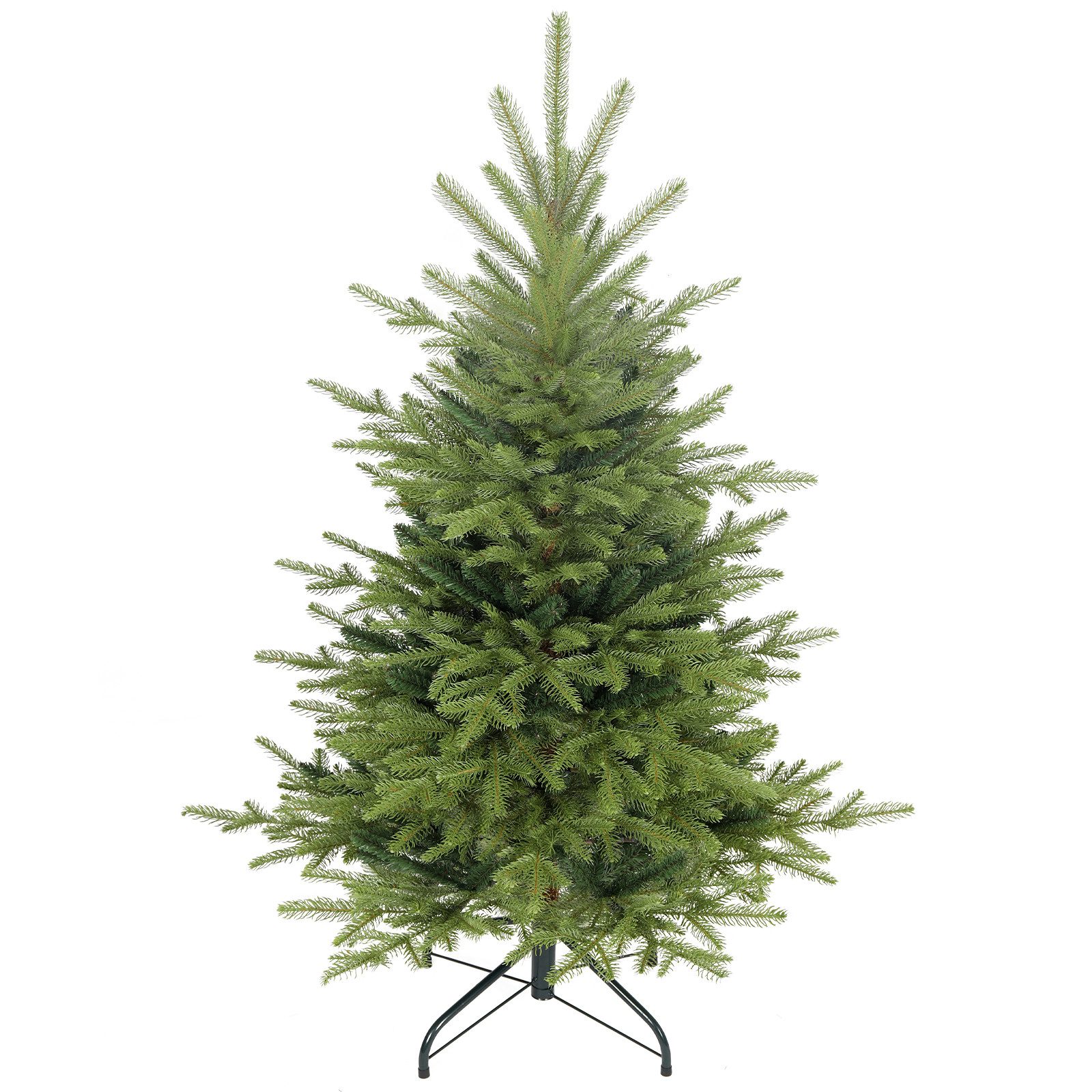 Salcar Künstlicher Weihnachtsbaum 80% PE Tannenbaum Künstlich Weihnachtsbaum Junge Fichte in zartem Grün, Fichte, 120 cm hoch, 1040 Zweige (924 PE-Zweige, 116 PVC-Zweige)