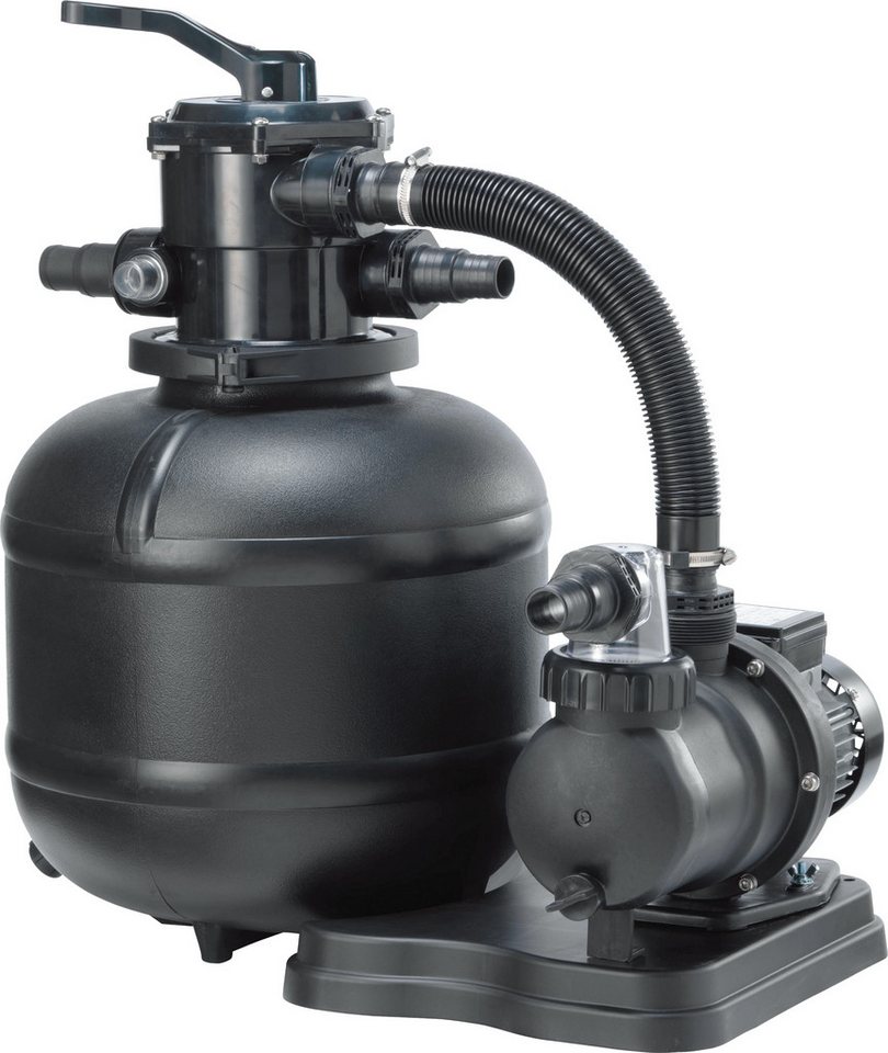 COIL Sandfilteranlage Sandfilterpumpe, Selbstansaugende Pumpe, Sandfilter (7-Wege-Ventil mit Manometer, Anschlussstutzen 32/38 mm), 8500 l/h oder 10000 l/h, 450 W oder 550 W
