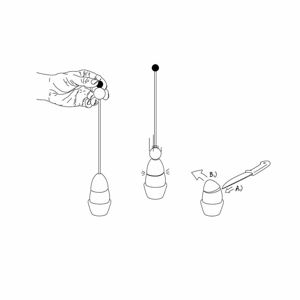 Take2-Design Eierköpfer Clack Klassik Silikonkugel Schwarz