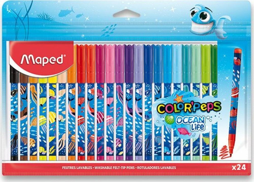 MAPED Filzstift maped Ocean Life Filzstifte farbsortiert, 24 St.