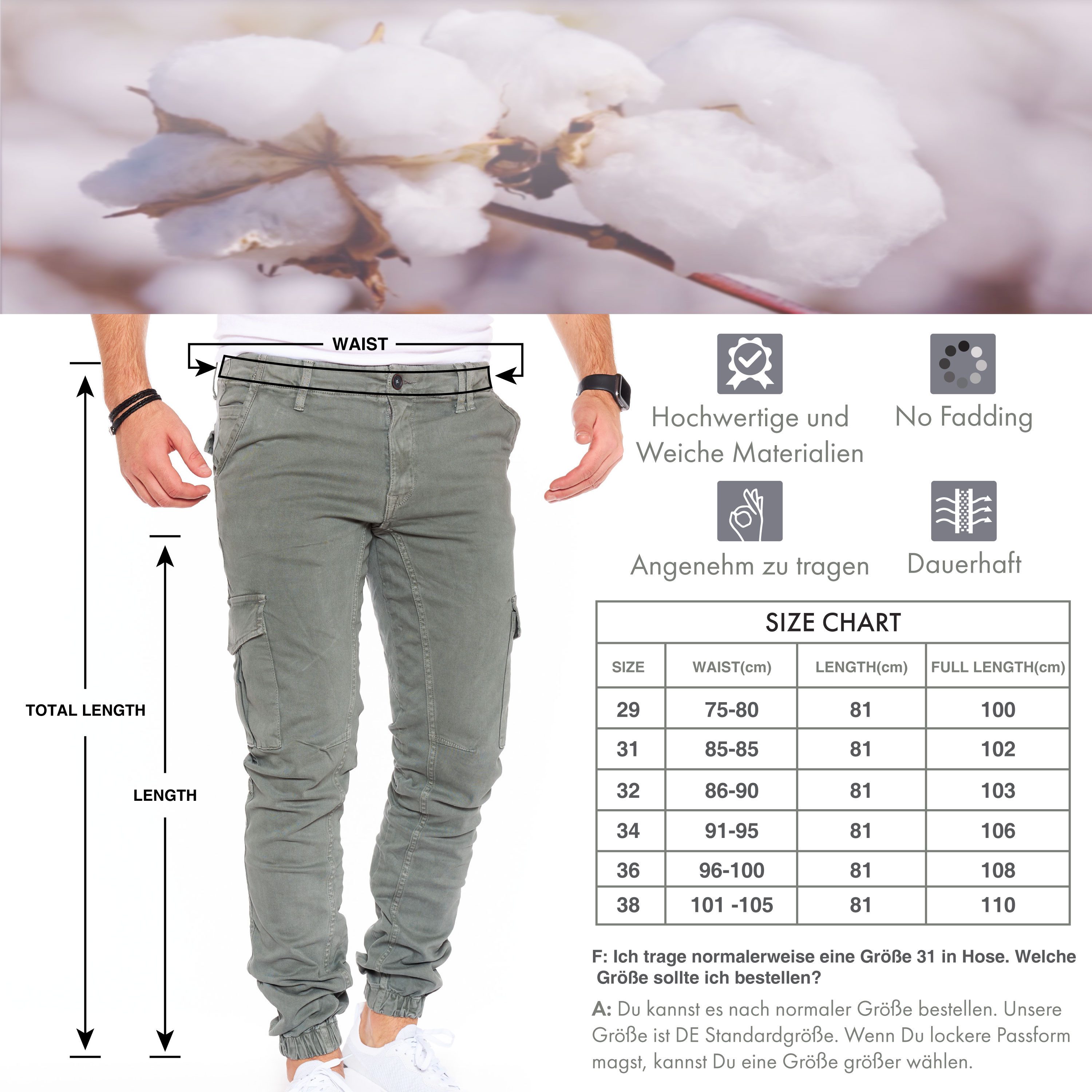 Styleko Cargohose Slim fit Cargohose Herren Cargohose männer Cargohose für Herren Jogger