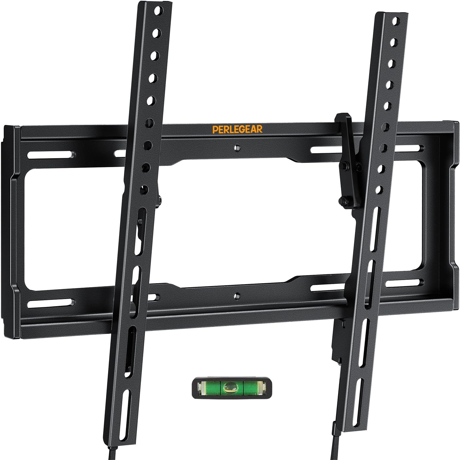 Perlegear TV-Wandhalterung Neigbar für 26–65 Zoll – ultraslim nur 32 mm Wandabstand, bis 45 kg, (VESA bis 400x400, für Flach & Curved TVs)