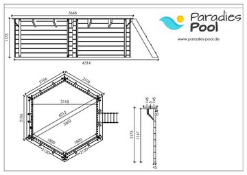 Paradies Pool Pool, Holzpool Lani Platin 421x118cm, Folie sand 0,8mm