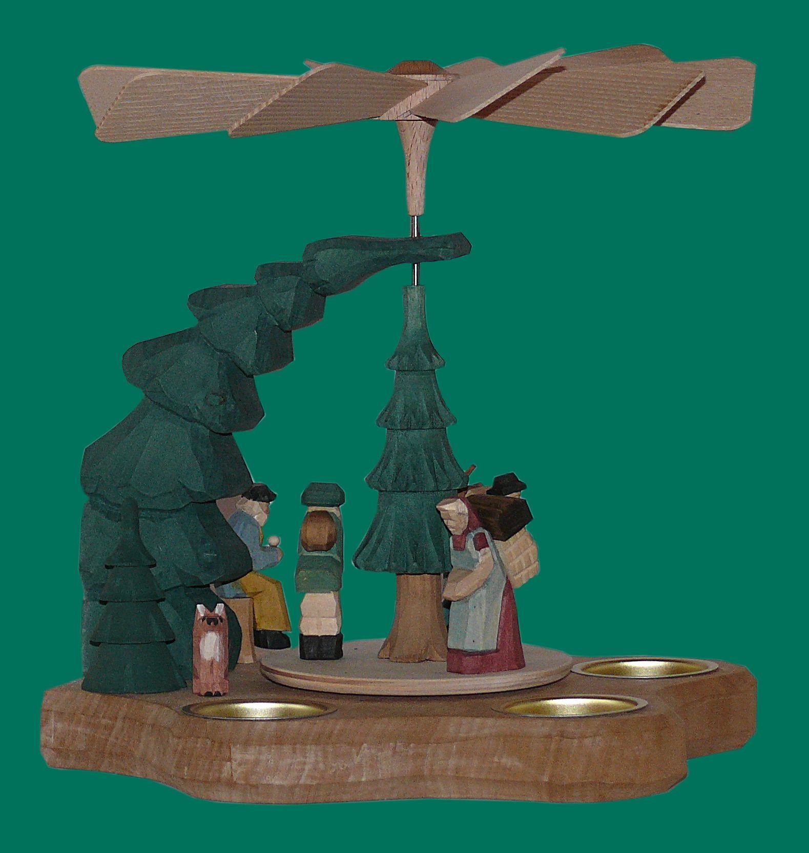 Weihnachtspyramide Wandpyramide Erzgebirgsfiguren geschnitzt Höhe 26cm NEU