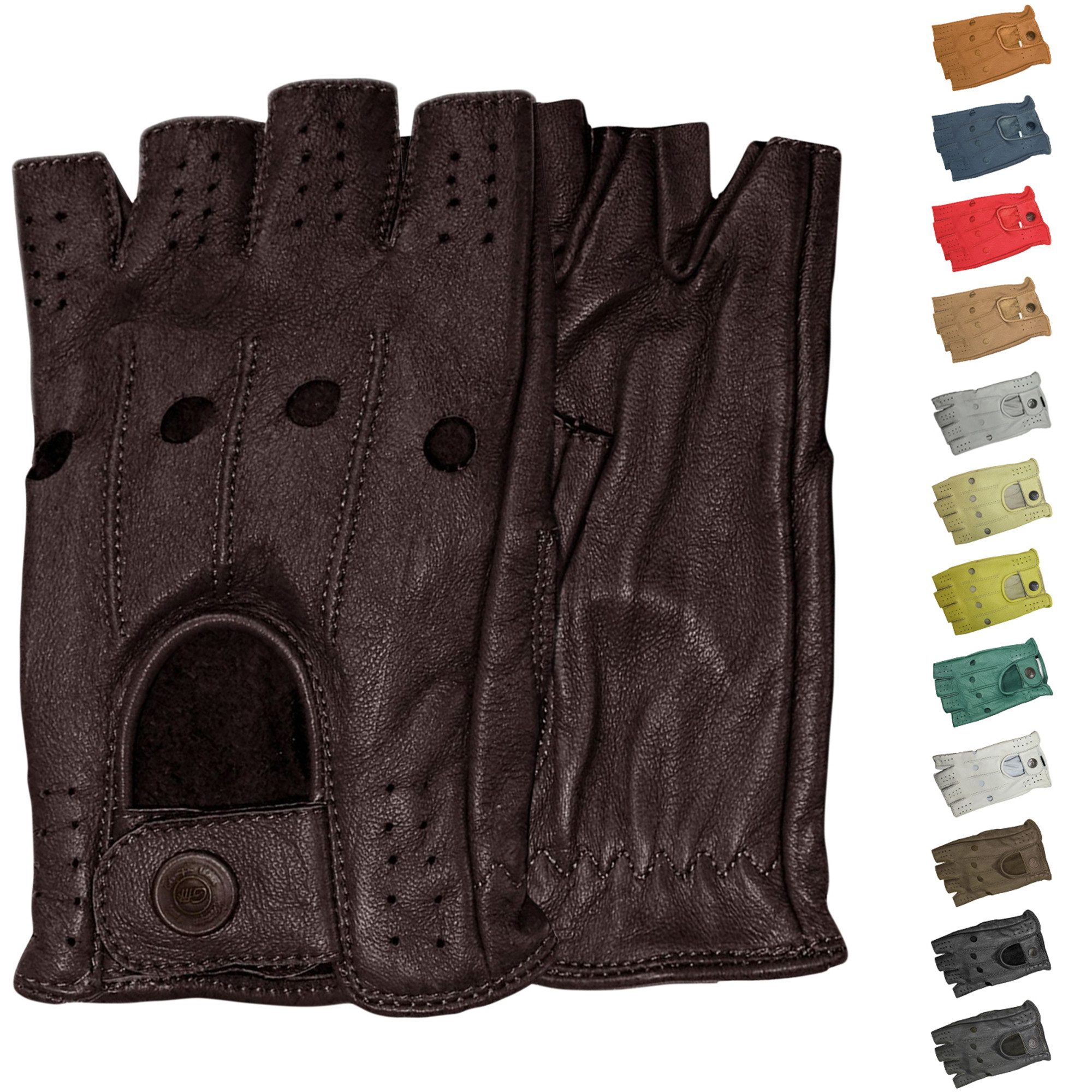 German Wear Lederhandschuhe Driving-GL3 Driving Halbfinger Fingerlose Autof günstig online kaufen