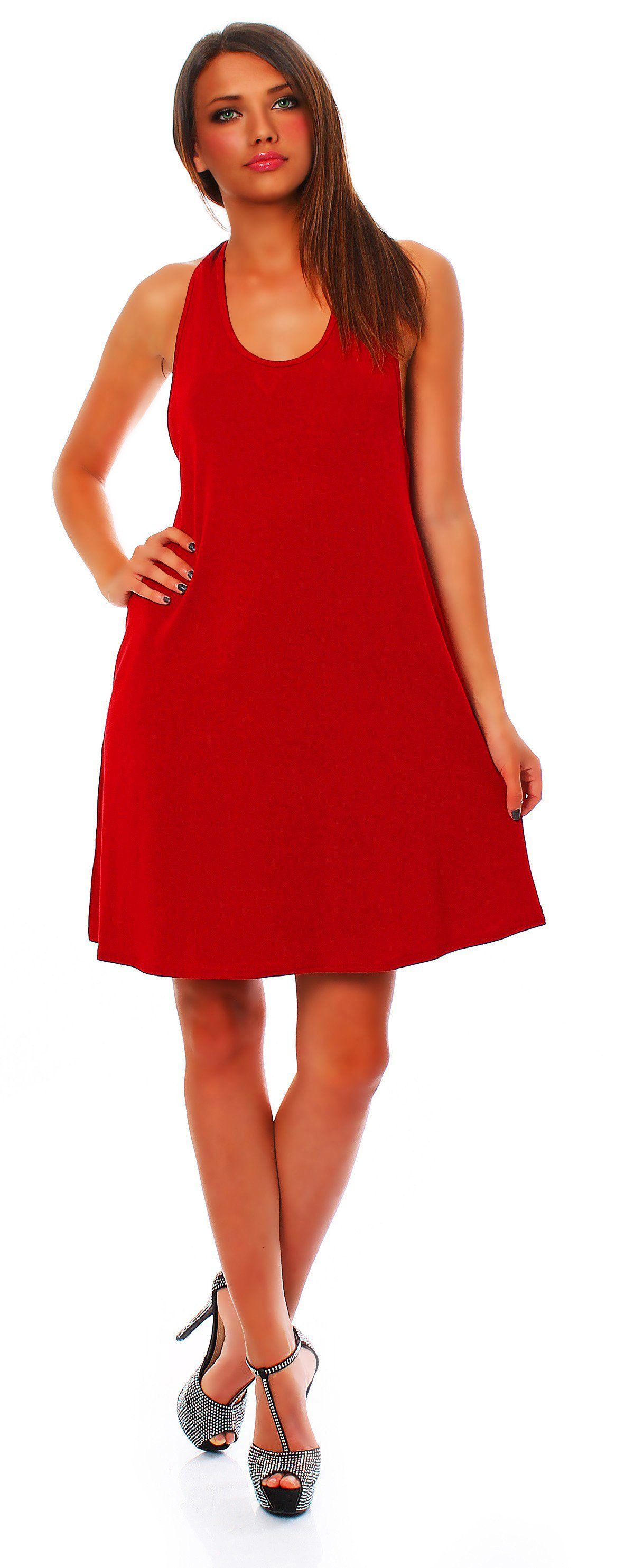 Mississhop Off-Shoulder-Kleid Minikleid mit überkreuzten Schlaufen schulterfrei
