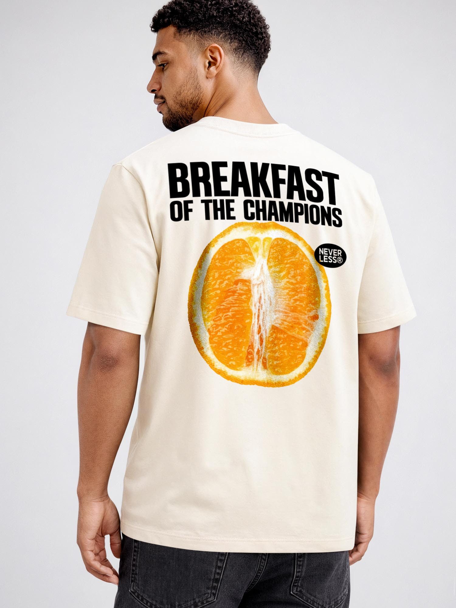 Neverless Oversize-Shirt Herren T-Shirt - Breakfast of the Champions - Relaxed Fit Printshirt mit Print – Bild 2 von 5