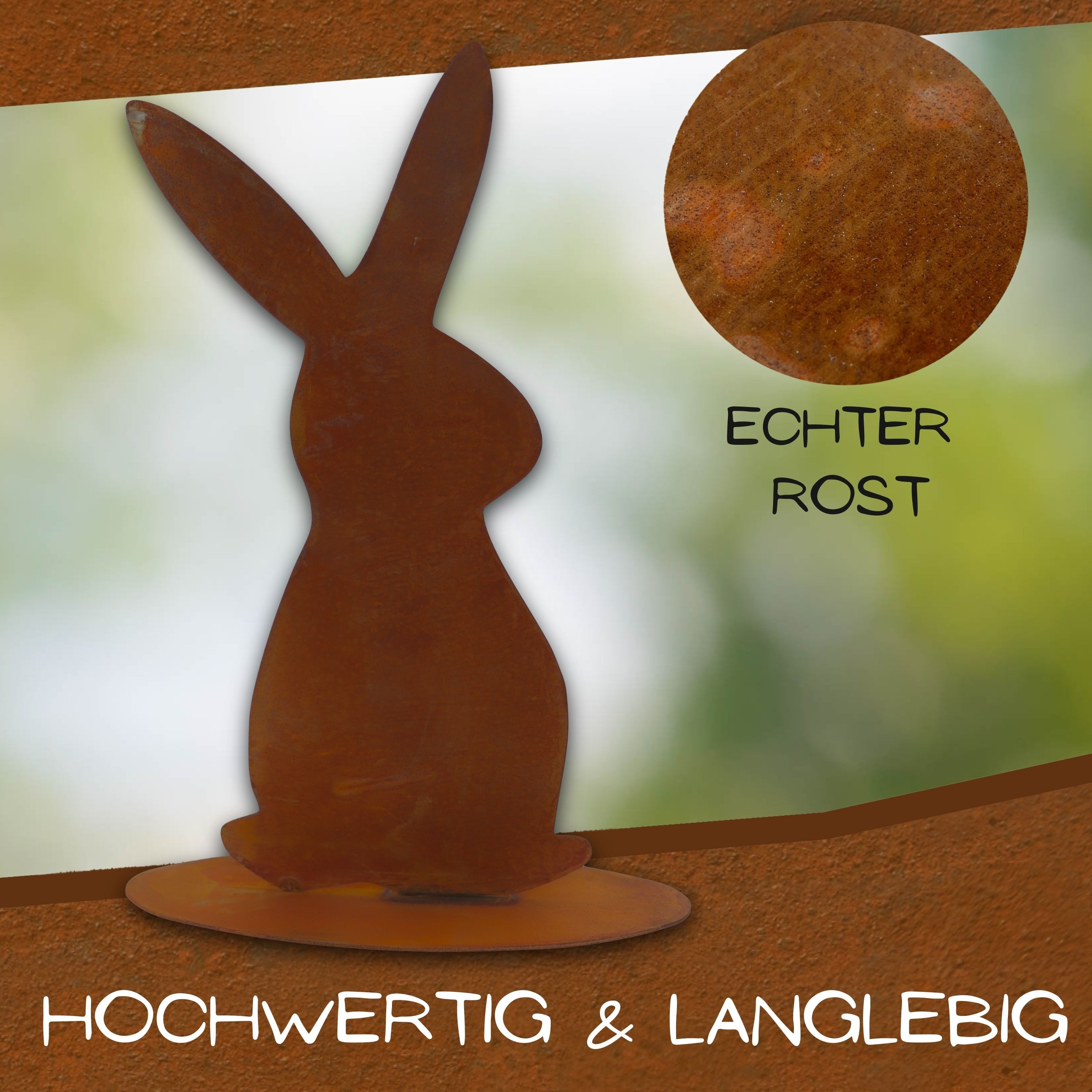 Rostikal Osterhase Osterdeko Hase, Gartendeko Vintage (1 St), echter Rost