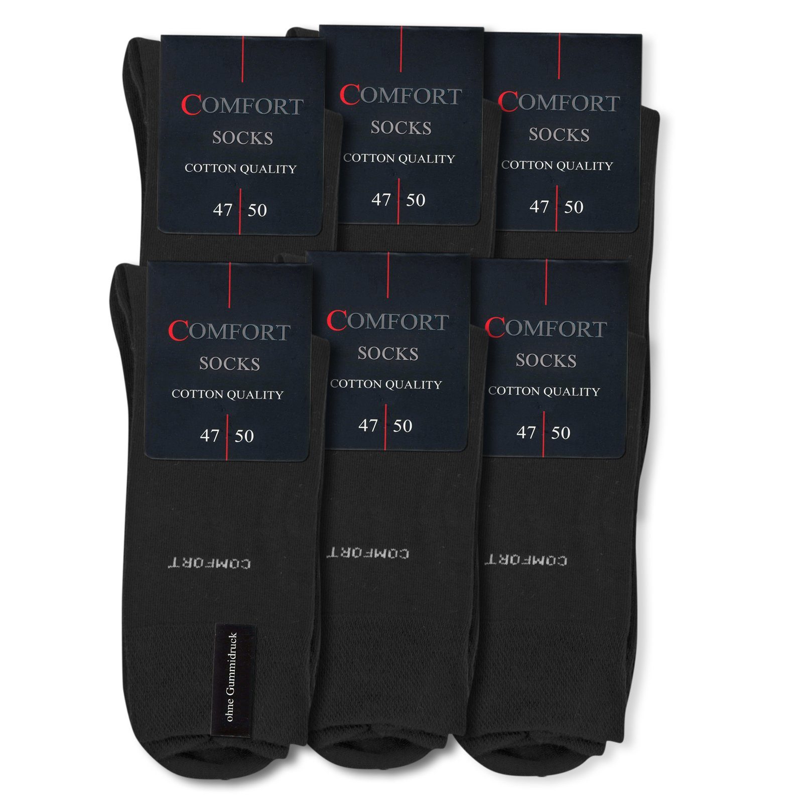 Die Sockenbude Basicsocken COMFORT XXL BLACK (Bund, 6-Paar, schwarz) Größe günstig online kaufen