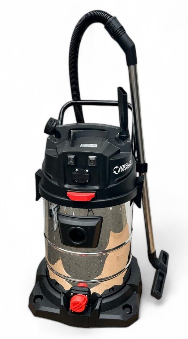 DeTec. Nass-Trocken-Sauger Industriesauger 2400 Watt Nass-/Trockensauger 65 Liter, 2400,00 W, 65-Liter-Edelstahltank, 2 Motoren mit je 1200W und Steckdose
