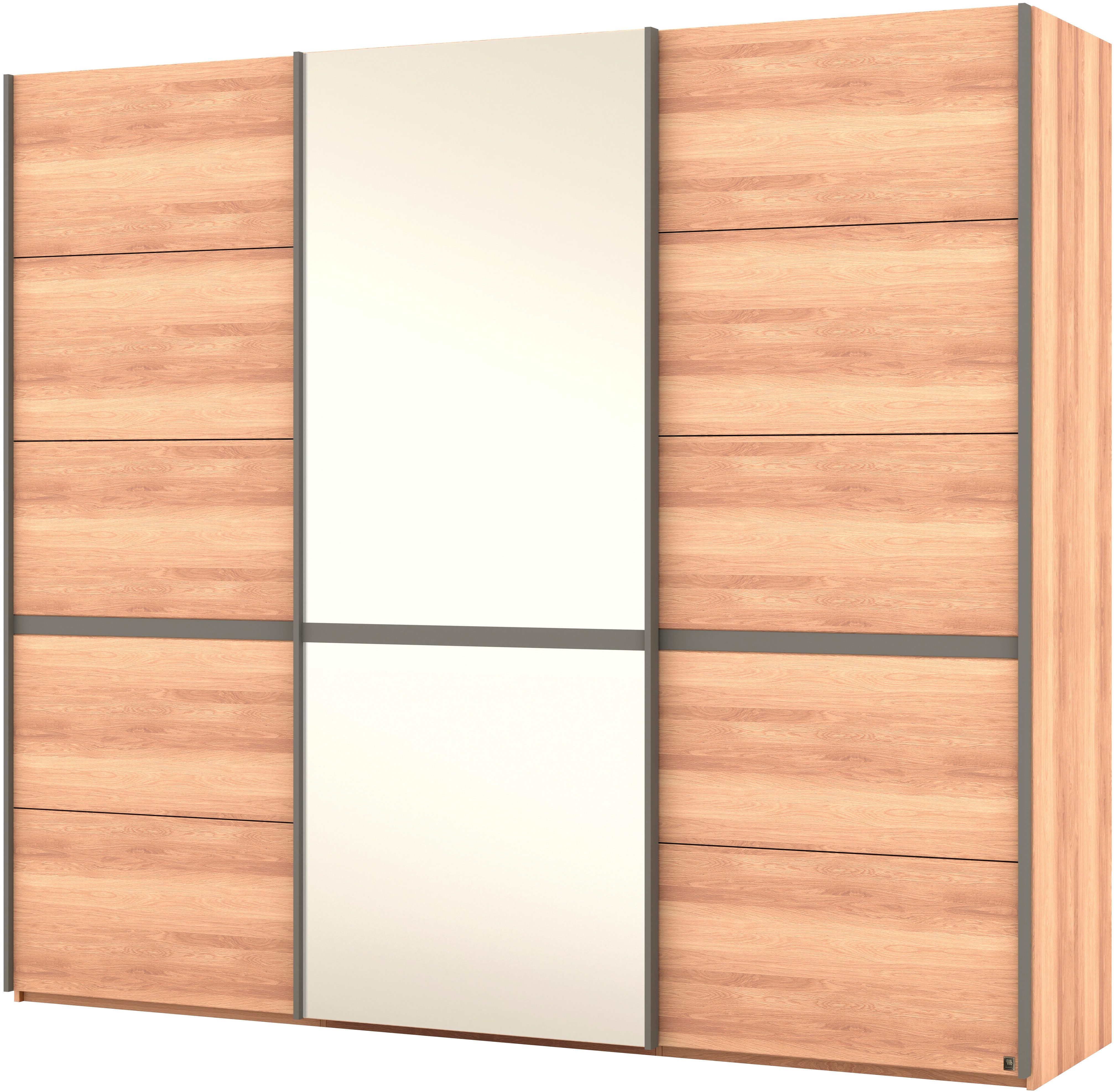 Musterring Schwebetürenschrank Sorrent, Kleiderschrank, Schrank, Schiebetüren (Teilmassiv Eiche, MADE IN GERMANY) Türen in Eiche massiv mit Kassetten-Optik, verschiedene Maße verfügbar