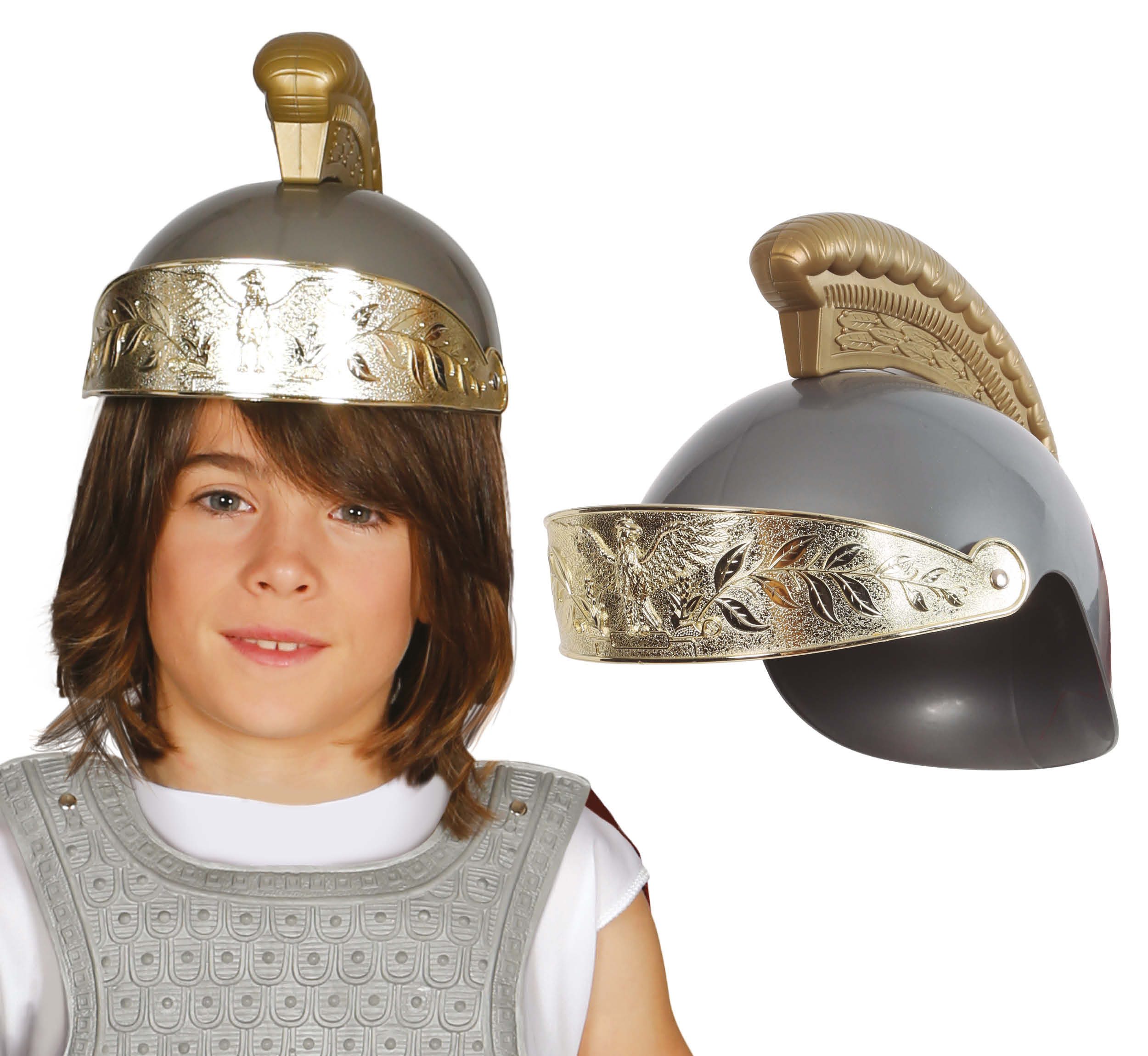 Fiestas Guirca Kostüm, Romer Gladiator Helm Kinder Antike Abenteuer Kopfschutz Fur Karneval F