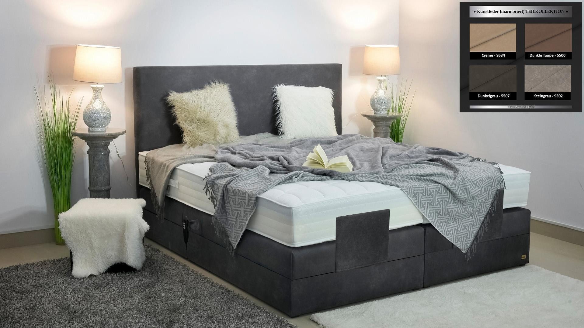 PAARA Boxspringbett Florenz elektrisch verstellbar mit Motor alles, mit einzigartigem Belüftungssystem