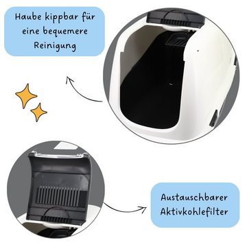 GarPet Katzentoilette Katzenklo Haube kippbar extrahohe Unterschale große XXL Katzentoilette