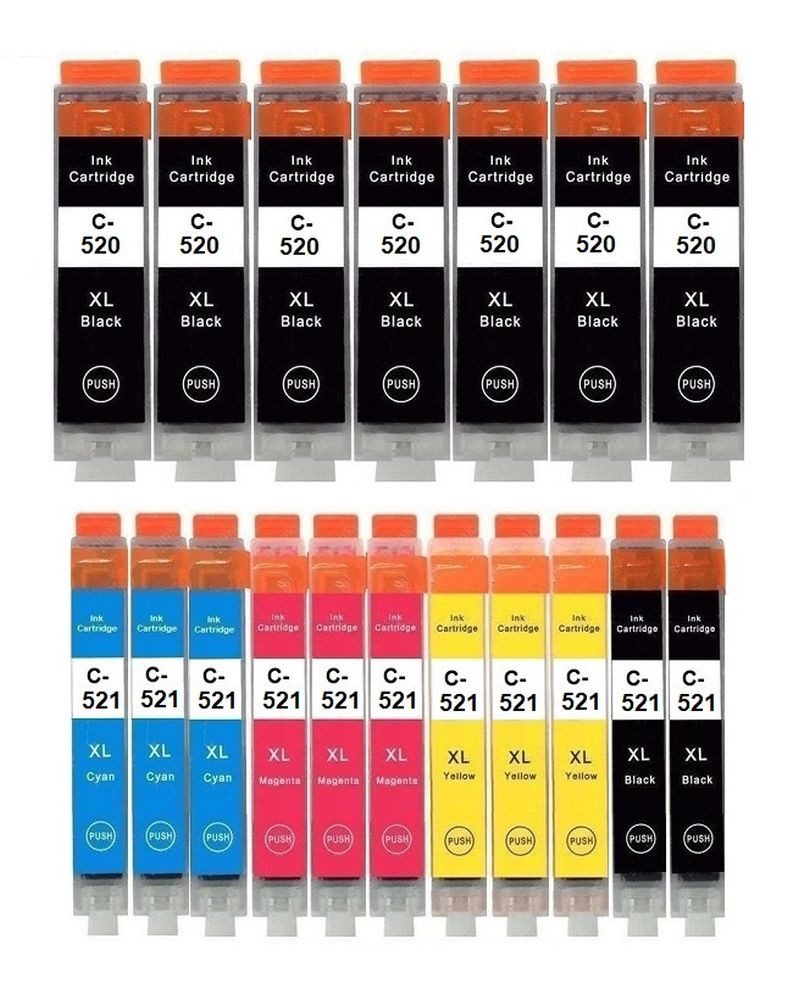 inkpro Kompatible Druckerpatronen PGI-520 und CLI-521 Tintenpatrone (für Canon Pixma IP3600, IP4600, IP4600 X, IP4700, MP540, MP550, MP560, MP620, MP630, MP640, MP640 R, MP980, MP990, MX860, MX870, 18-tlg., PGI-520 CLI-521 schwarz, cyan, magenta, gelb, grau)