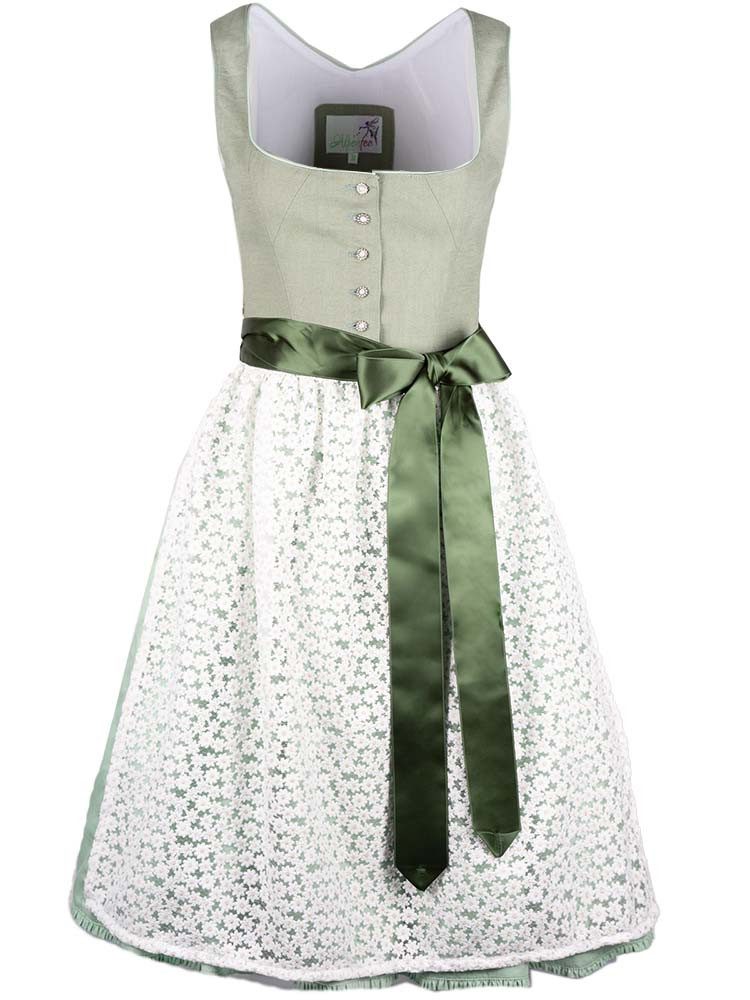Alpenfee Tracht Dirndl Dirndl Julie 2 60er Länge hellgrün