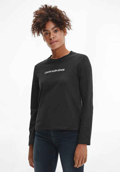 Calvin Klein Jeans Langarmshirt »SHRUNKEN INSTITUTIONAL LS TEE« mit Calvin Klein Jeans Logo-Schriftzug