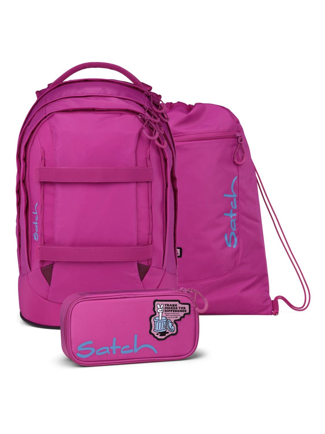 Satch Schulrucksack pack set (6-tlg), größenverstellbares Rückensystem