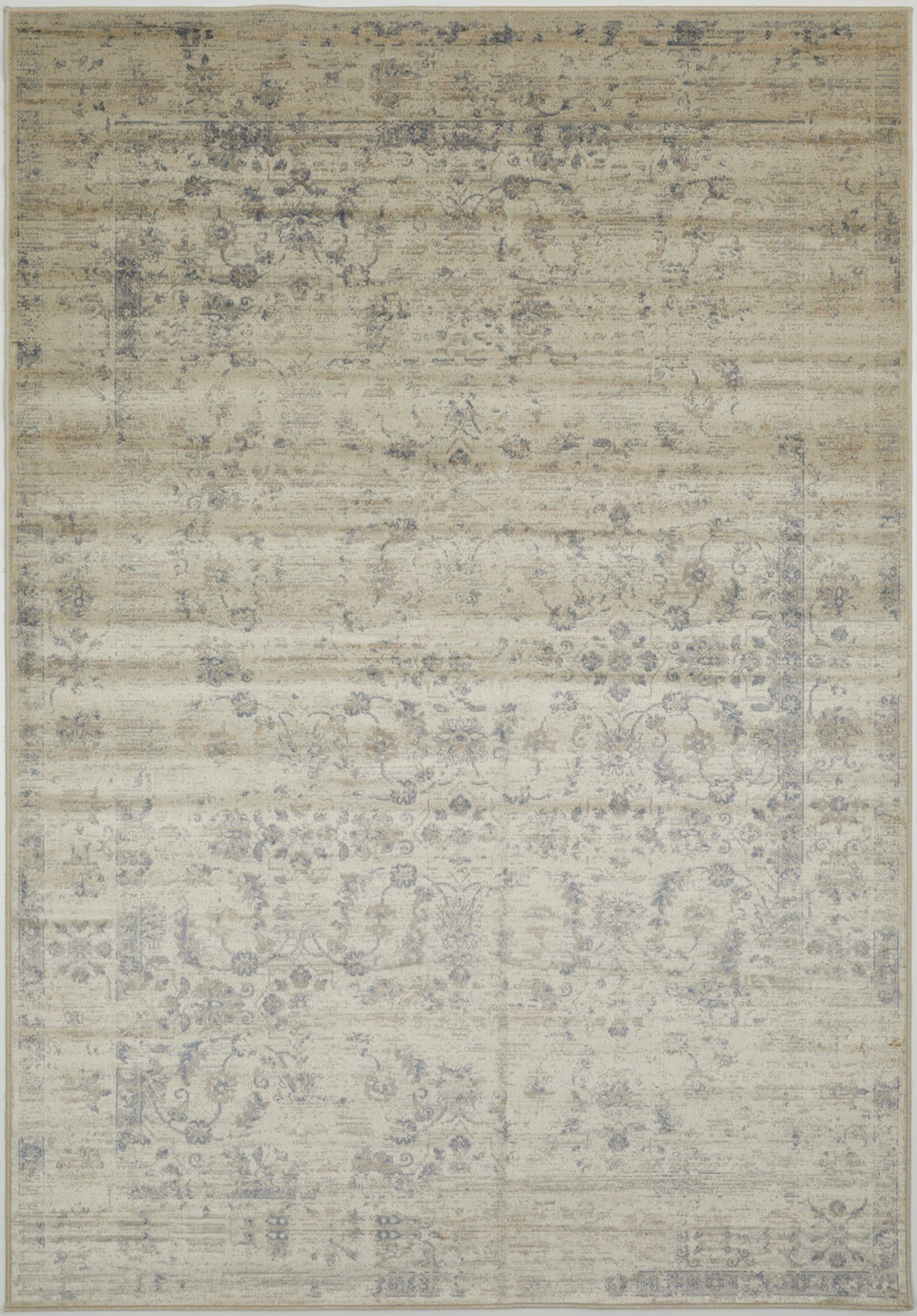 Orientteppich Ojoun, onloom, rechteckig, Höhe: 3.5 mm, Kurzflor, Vintage, pflegeleicht Beige-Blau