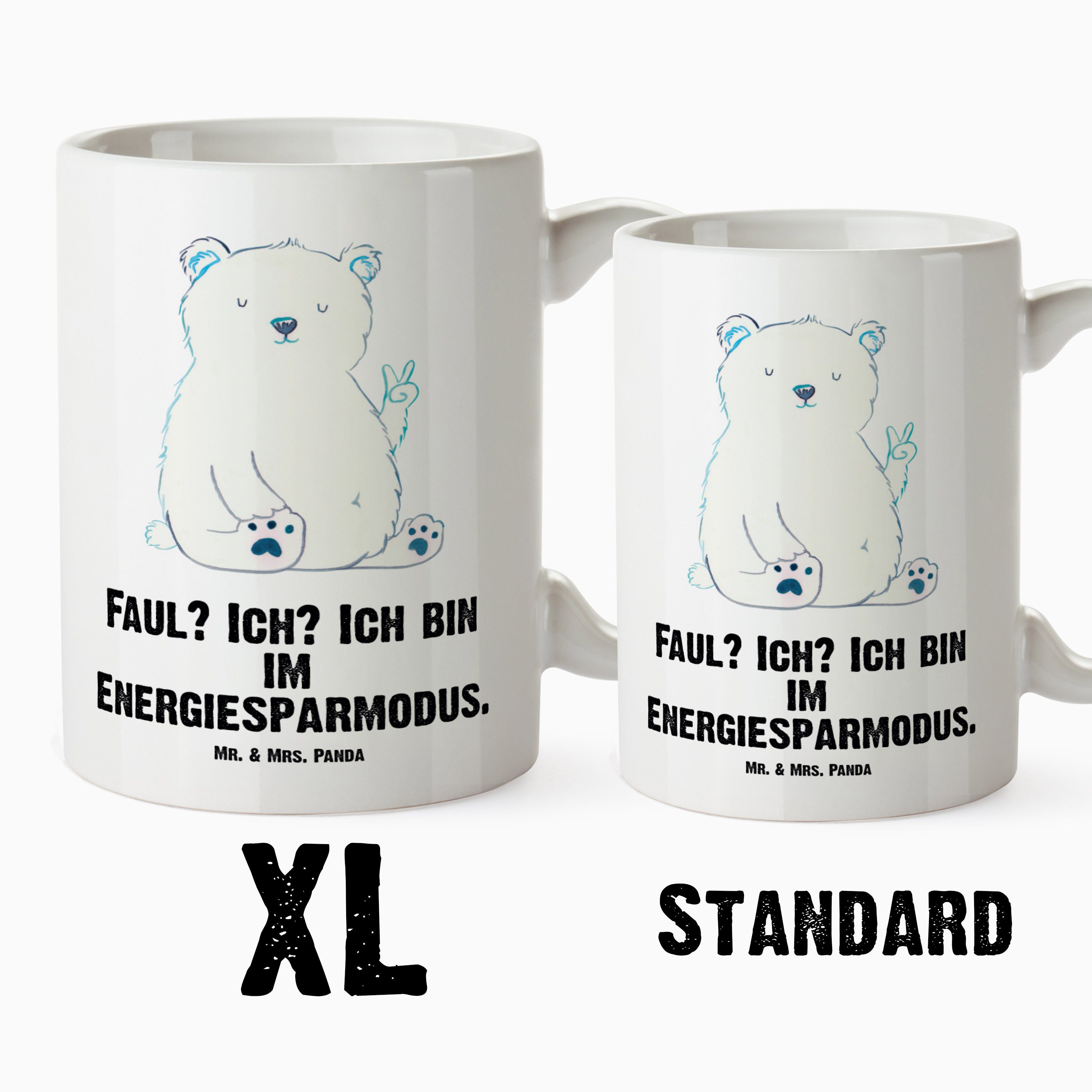 Tasse - Panda Geschenk, Becher, Tasse Relaxen, Weiß XL Keramik XL Mr. Faul Mrs. Homeoffice, - & Teddy, Eisbär