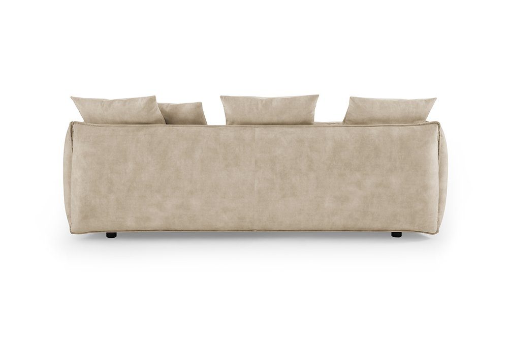 · mit riess-ambiente 3-Sitzer Wohnzimmer Armlehne 225cm 1 · Sofa · Skandinavisch Einzelartikel Samt champagner, · · Federkern Teile, COCOONING