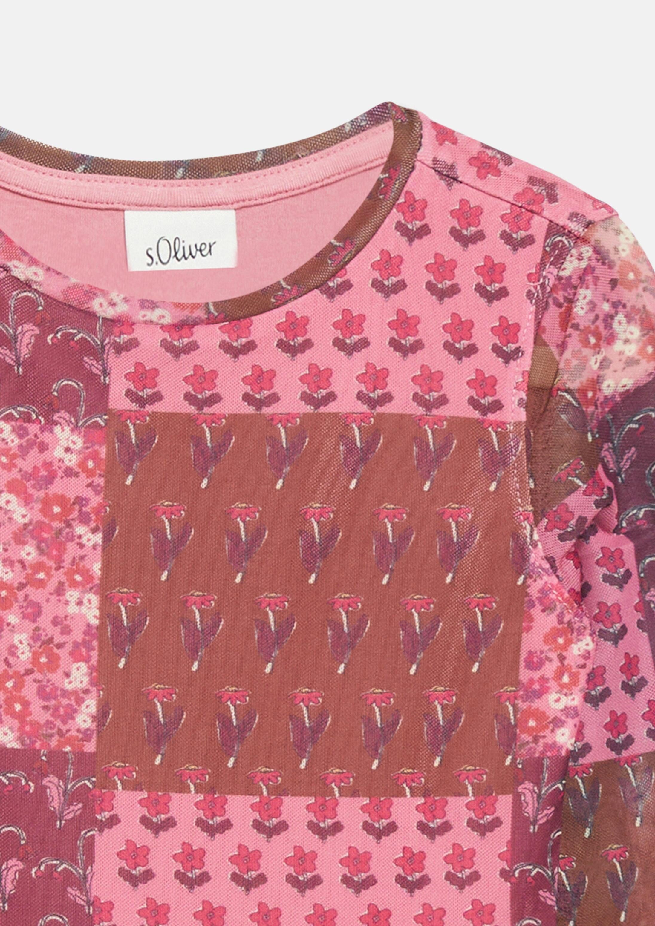 s.Oliver Minikleid Kleid Kurzes Meshkleid mit All-over-Print – Bild 4 von 4