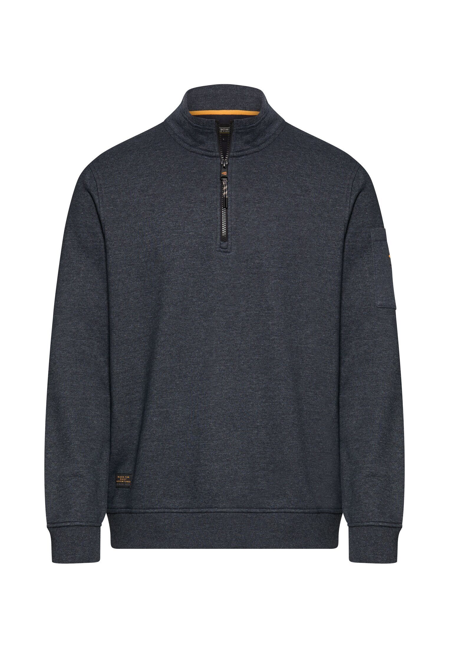 camel active Sweater Sweat-Troyer mit Logo-Badges und Viskose