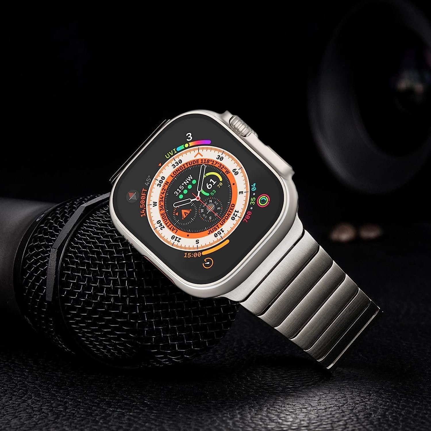 FELIXLEO Uhrenarmband Armband Apple 42/44/45/49mm Ultra Kompatibel mit Watch Silber