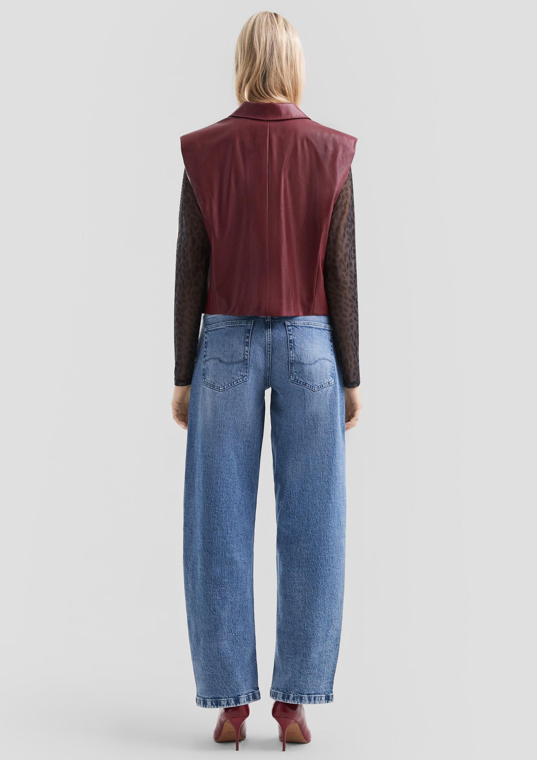 QS Jackenblazer Indoor-Weste Verkürzte Weste in Lederoptik