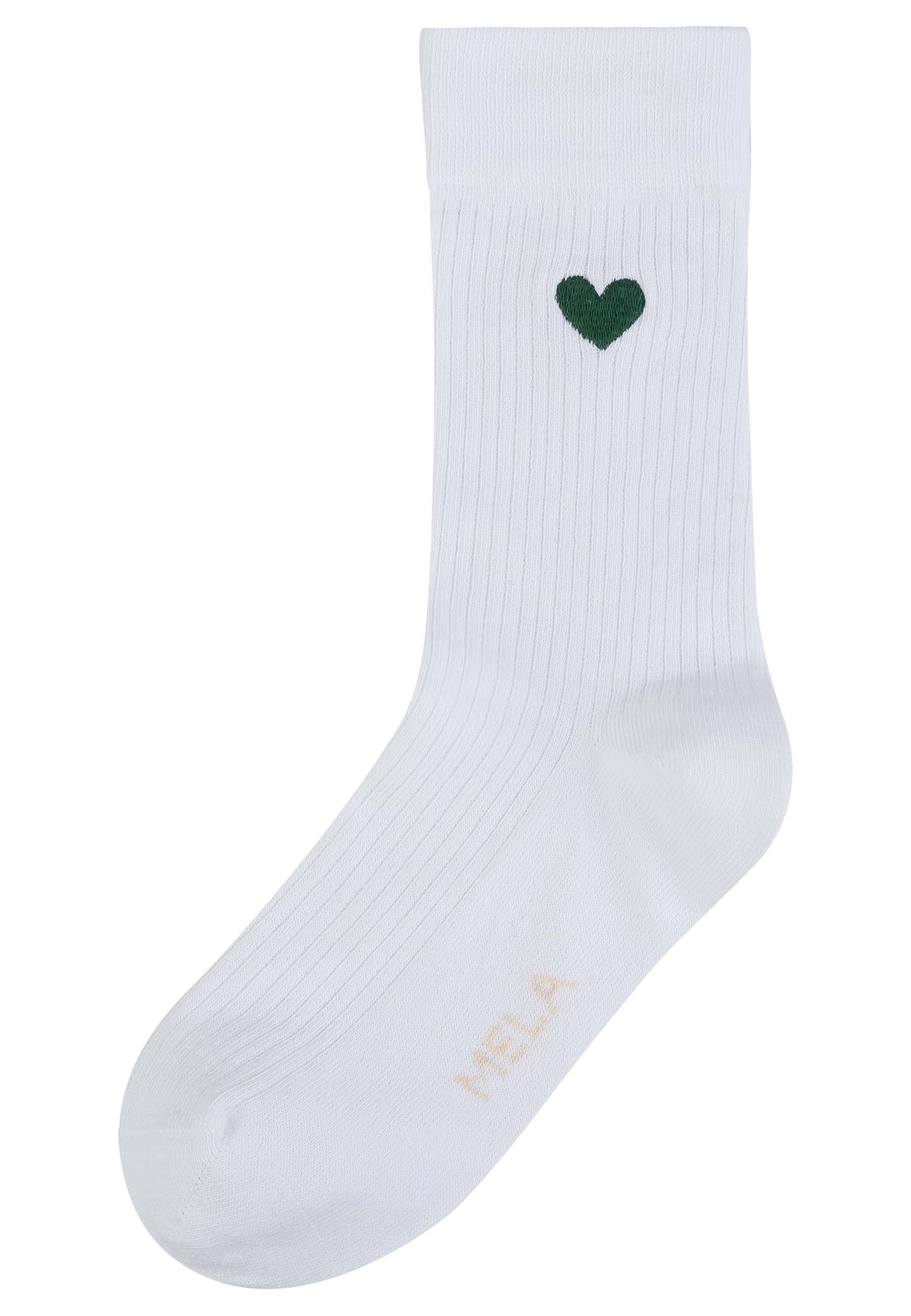 MELA Socken Gerippte Socken Stickerei 1 Paar Ohne Polyester & Polyamid. Das günstig online kaufen